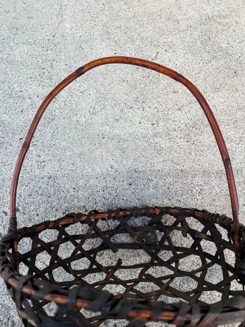 竹籠 籠 炭かご 花籠 花入 古道具 茶道具 竹細工 民藝 JAPAN