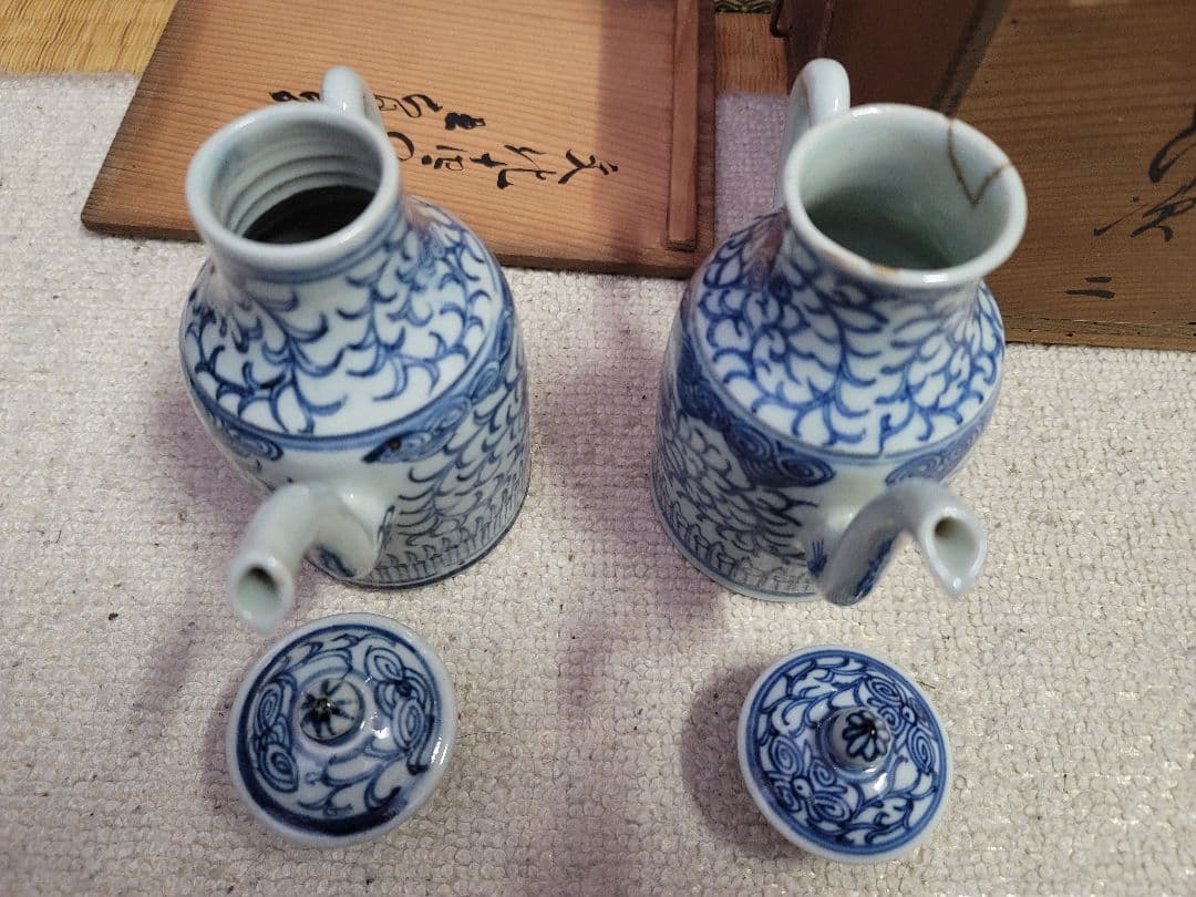 値下限界清朝早い者勝ち文化十七年？入手時箱書きあり　花唐草　江戸期新渡汁次　一対