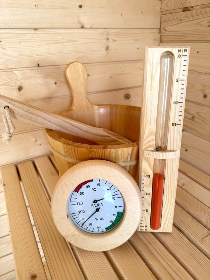 【新シリーズ特別価格】【本格派】✨檜作り✨大型バレルサウナ　ストーブ付き