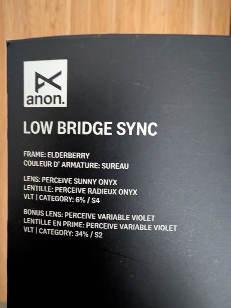 ⑤anon.Sync Low Bridge Fit Goggles+B.lens