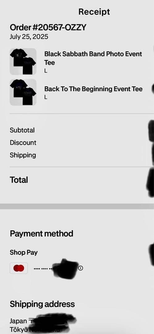 Black Sabbath Back to the beginning Tシャツ