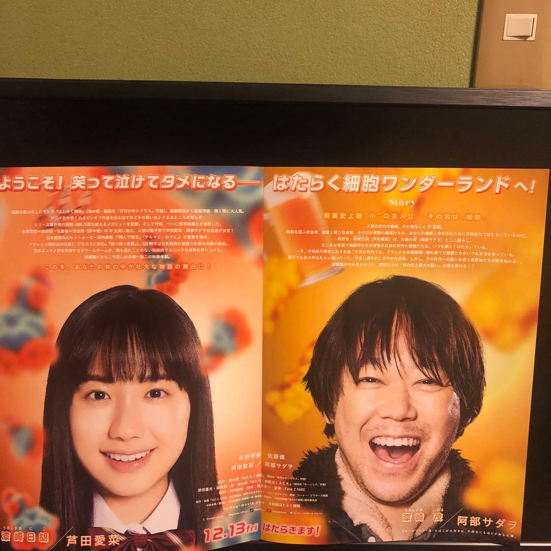 はたらく細胞　永野芽郁　佐藤健　芦田愛菜　阿部サダヲ　映画チラシ　フライヤーd9
