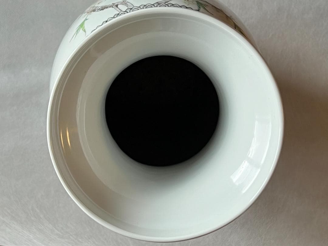 【海】粉彩 孔雀牡丹文 大型花瓶 中国景徳鎮製　高さ６２cm 花入 花器 花瓶