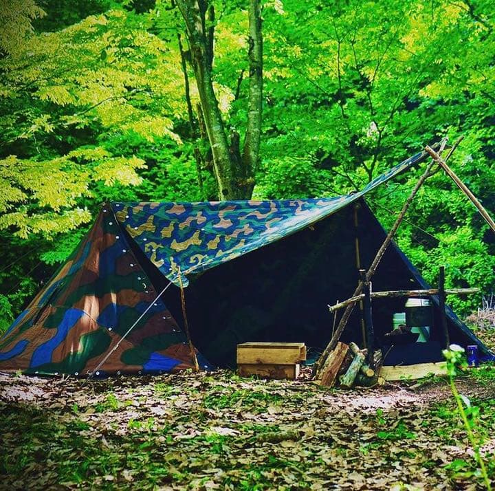 【軍幕屋】超希少★ノルウェー軍幕カモ★４枚組★ポールペグフルセット