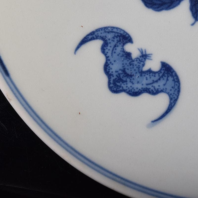 中国　青花　蝙蝠果実文盤　C　8758E