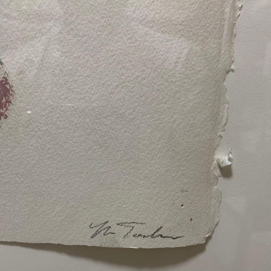 ✨抽象的なデザイン 青緑色の抽象画 アクリル絵の具+オイルスティックで描かれた画