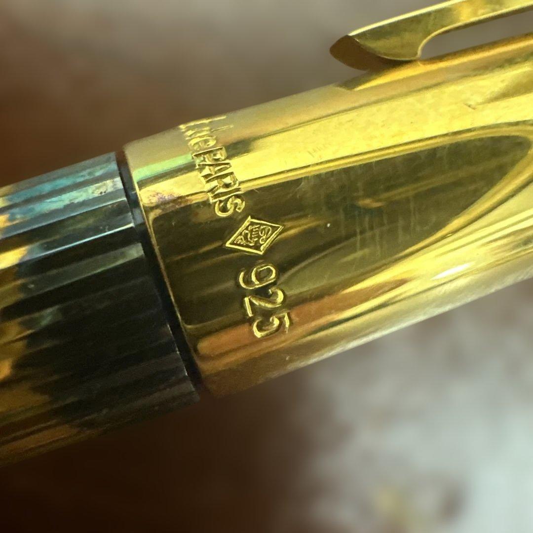★希少925刻印★デュポン万年筆 ゴールドラインモデル 高級筆記具