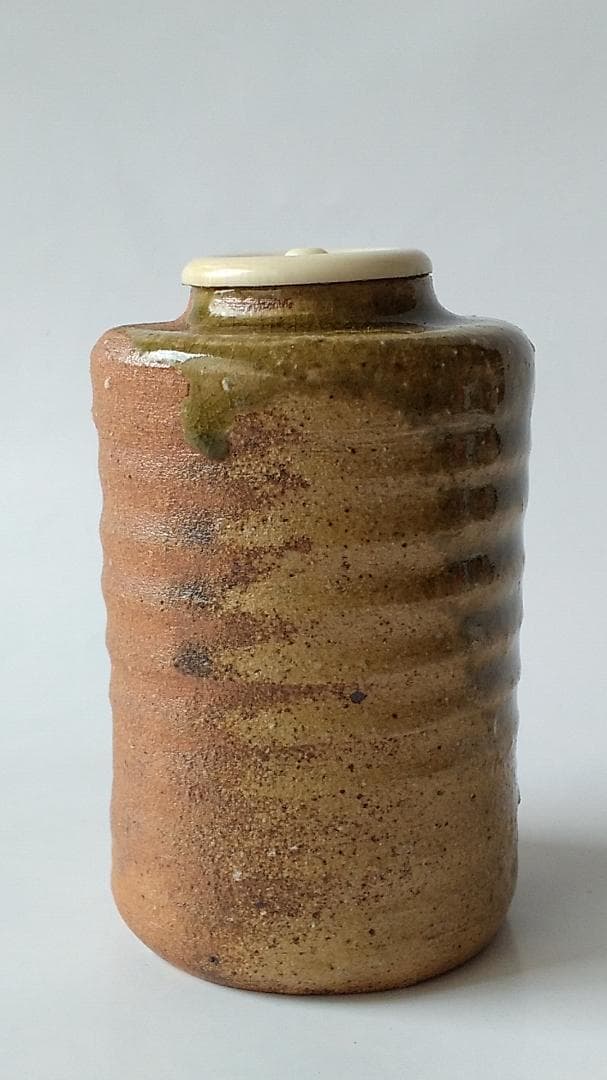 信楽焼 茶入 今井桂秋 作 仕覆 雪月花七宝緞子 茶道具 共箱 新品 未使用品