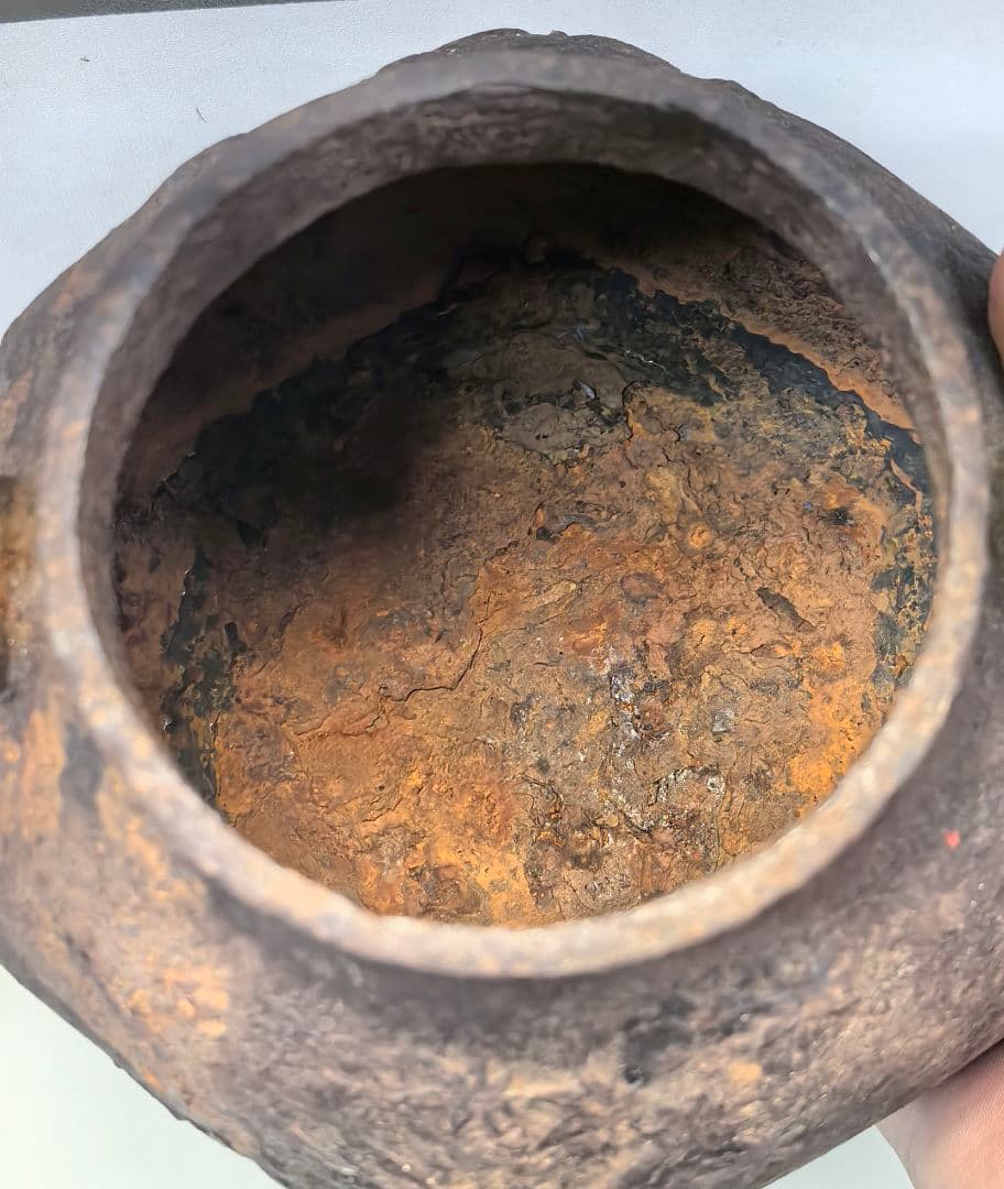 龍文堂鉄瓶　龍文堂造 六角 紅葉 桃 小鳥模様 アンティーク 希少 現状 中古