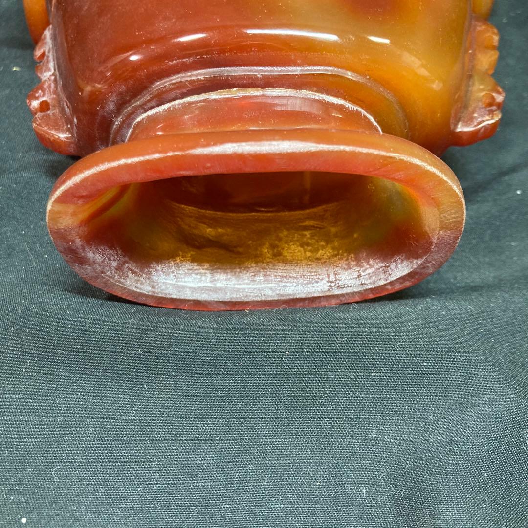 《中国美術》瑪瑙 香炉 透彫 中国古玩