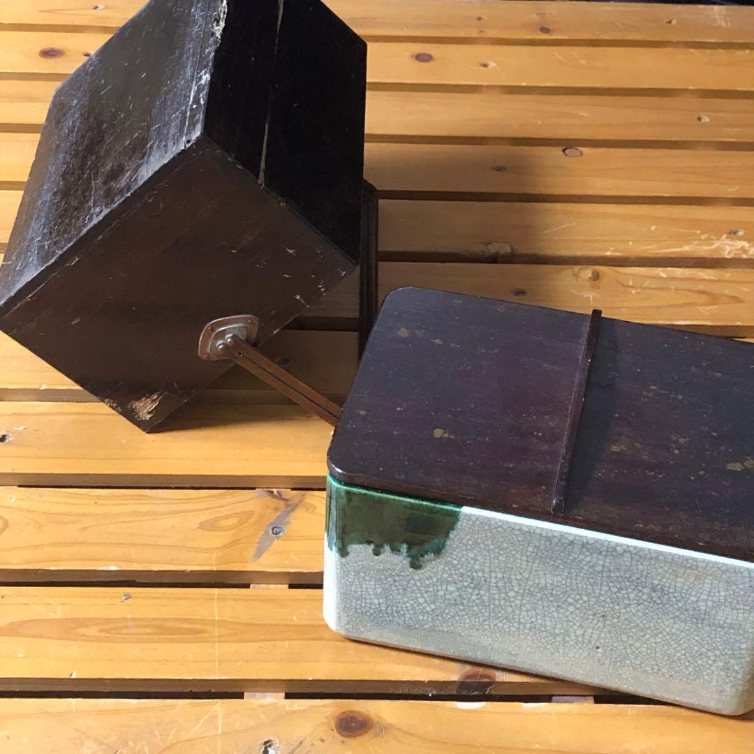 大喜豊介　豊楽焼の　三代目　江戸時代　てあぶり　刻印あり　木箱虫食い跡あり