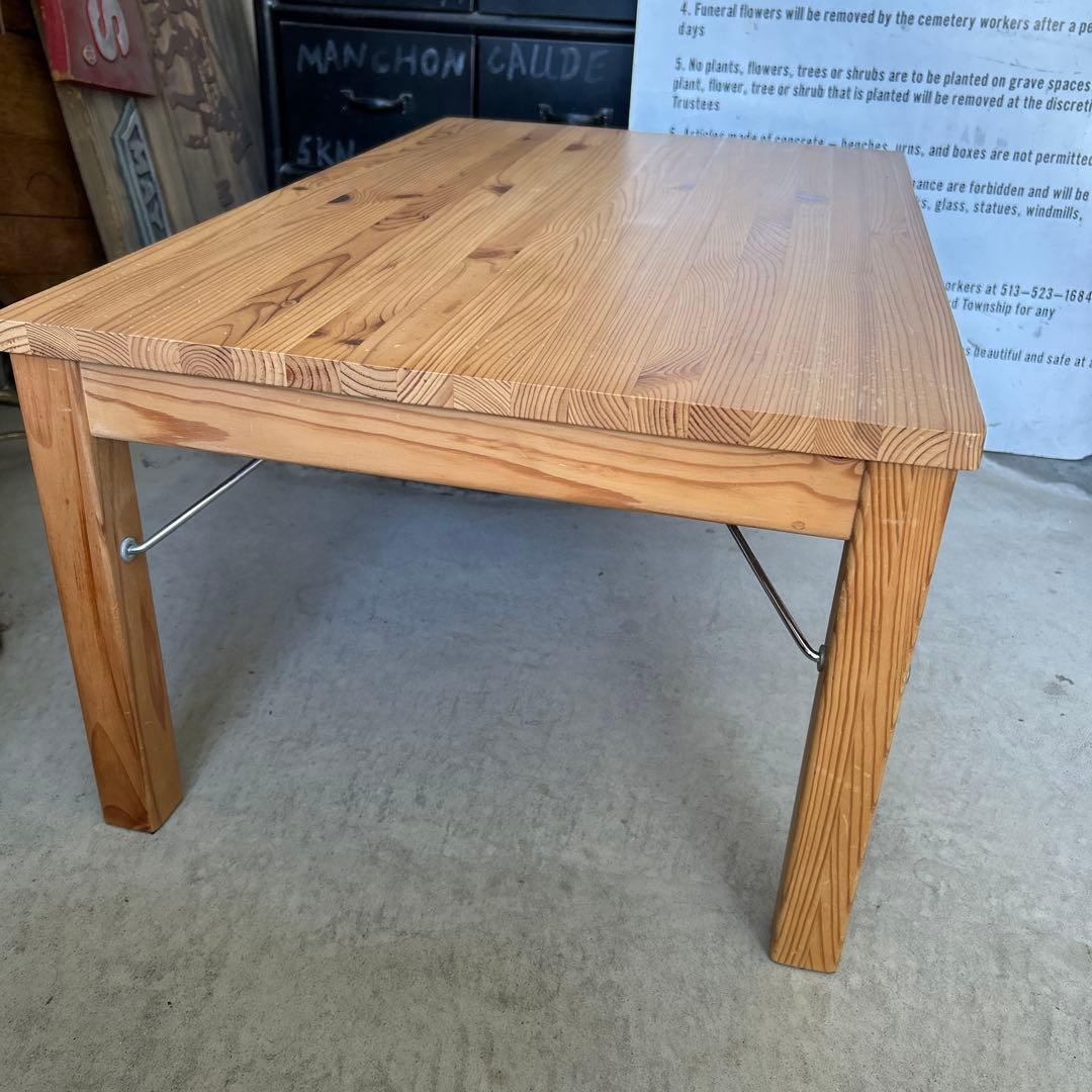 レトロ フォールディング ウッド テーブル 木製 ローサイズ キャンプ 折り畳み