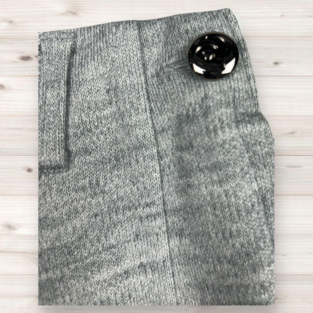 【美品/36】アルチビオ ゴルフ スカート グレー ウール混 ラインストーンロゴ