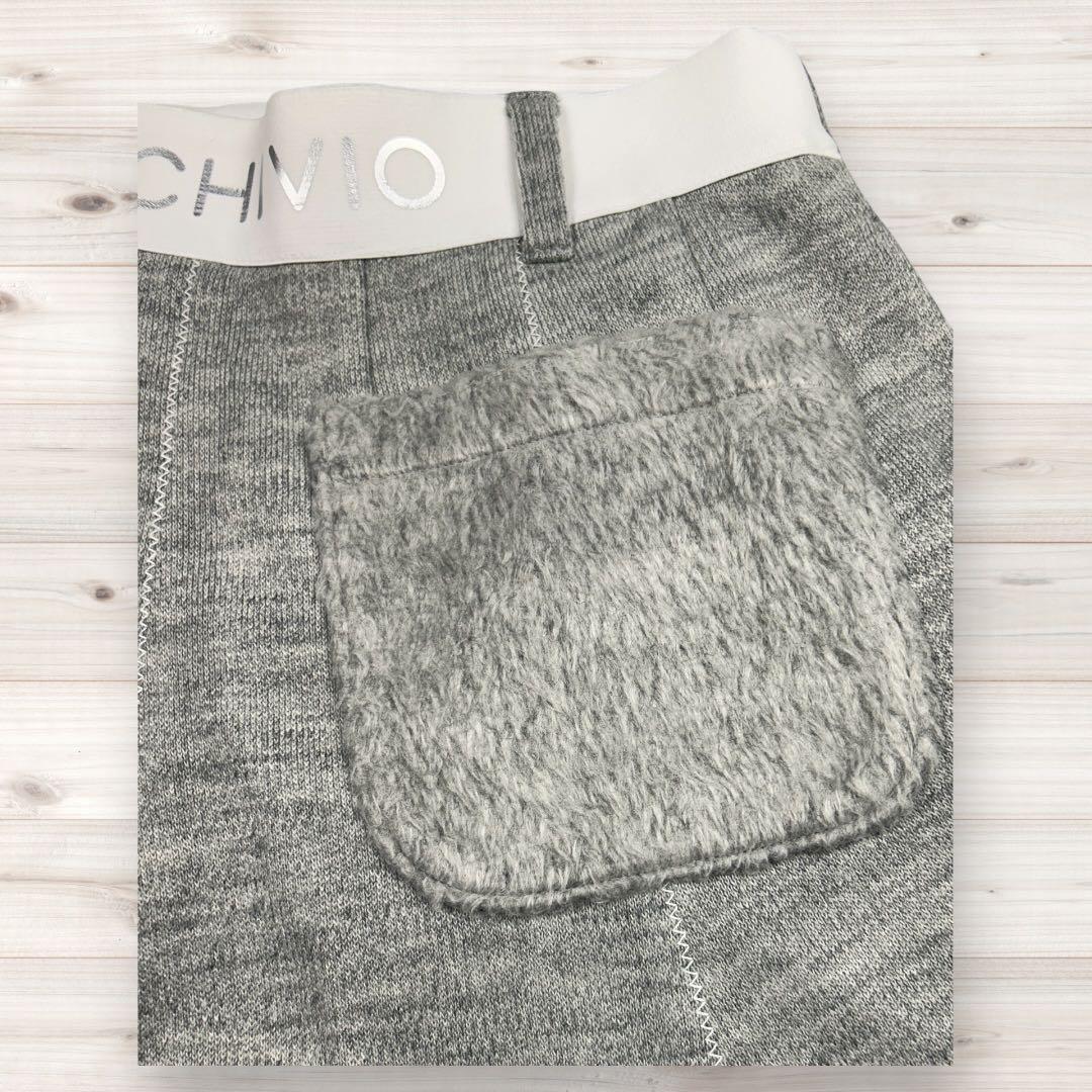 【美品/36】アルチビオ ゴルフ スカート グレー ウール混 ラインストーンロゴ