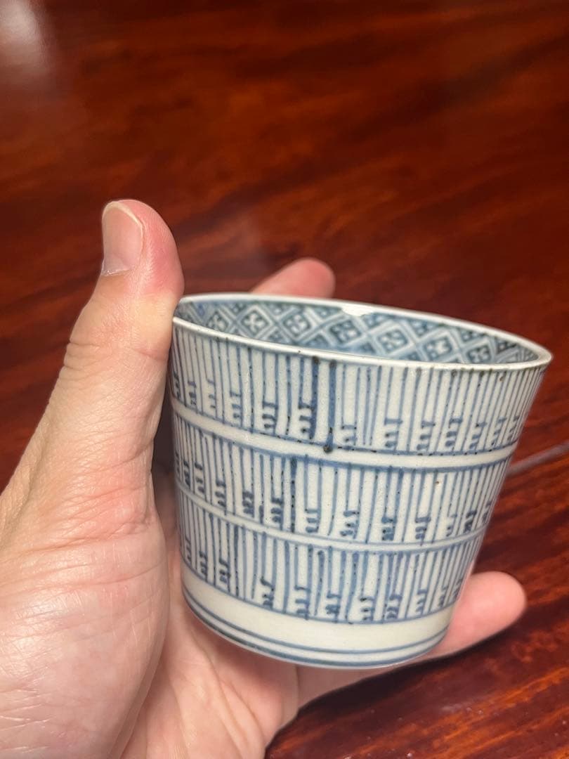 そば猪口　古伊万里　暦　幾何学　無傷完品　蕎麦猪口　モダン