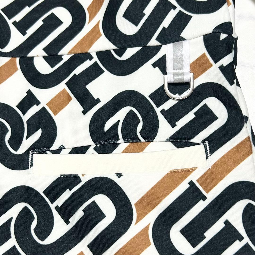 CPG GOLF チェーンロゴグラフィカルワンピース ゴルフ ホワイト×ブラック