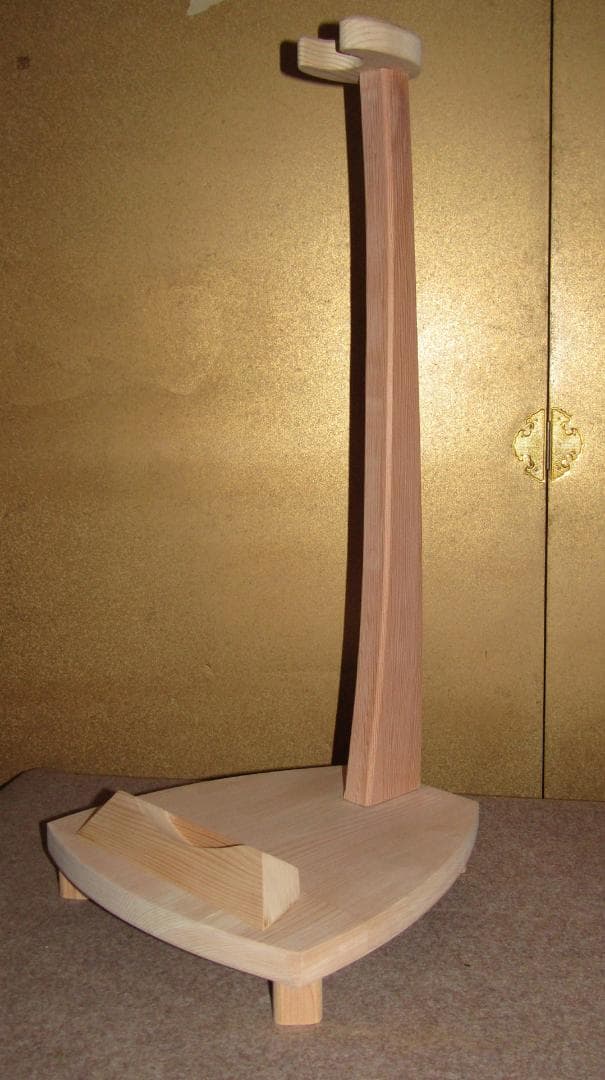 ◆ 木造 木地仕上げ　筑前琵琶設置用 琵琶架 邦楽器  鑑賞用 ◆