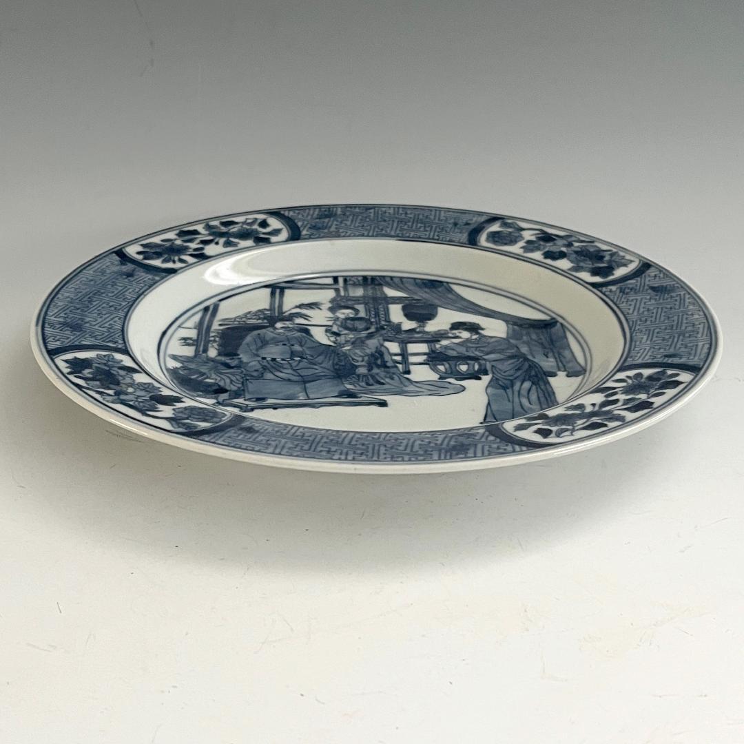 唐物 青花人物紋盤 清朝期 中国美術 古玩 SN23