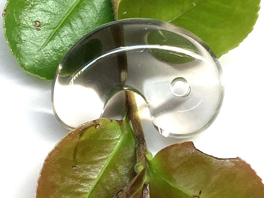 ✳激希少*勾玉　黒平向山鉱山水晶スモーキークォーツ成長過程　本物守護石に鑑別書付