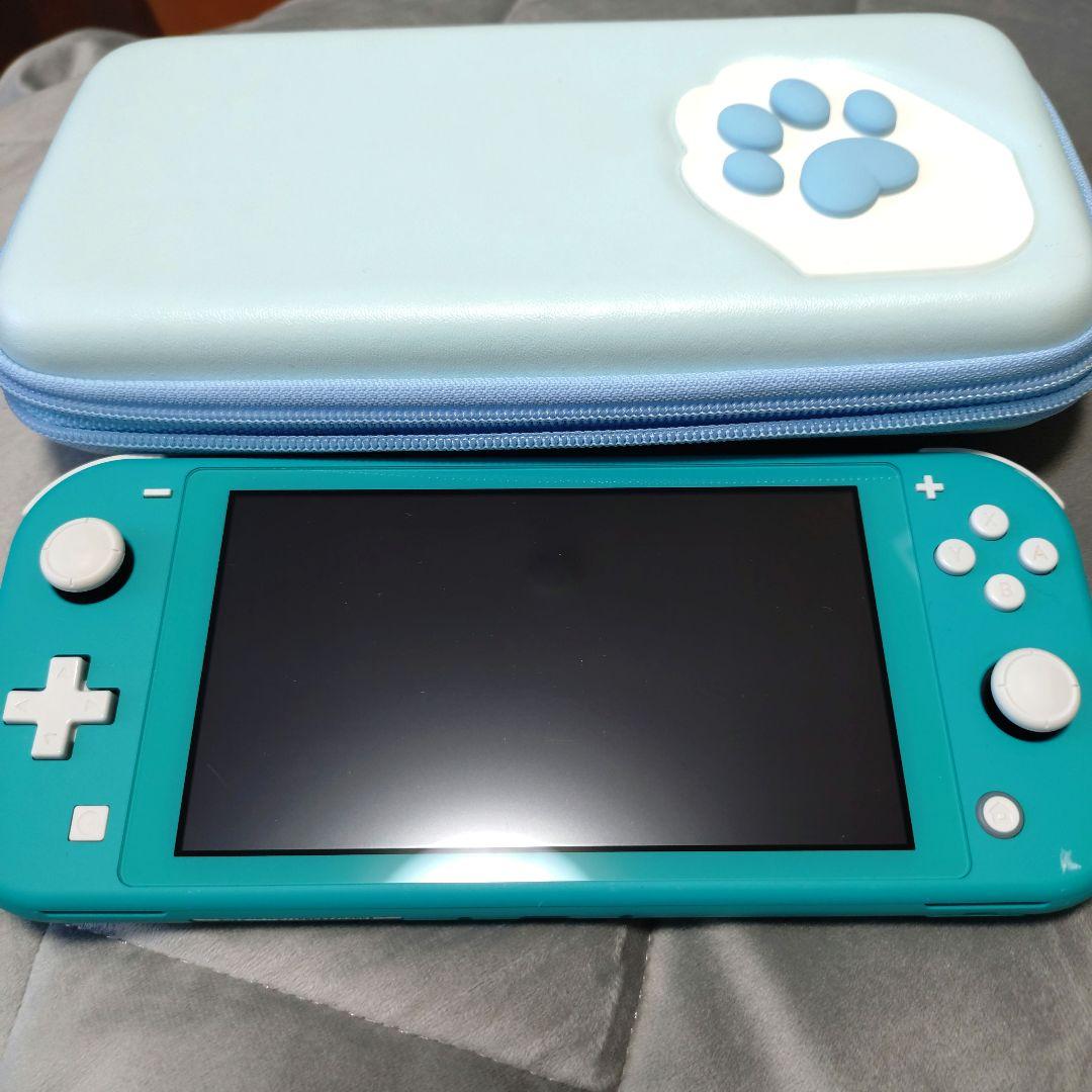 ニンテンドースイッチライト ターコイズブルー ケース付き