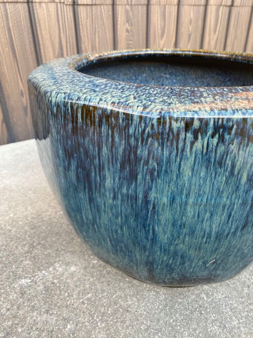 火鉢　海鼠釉　メダカ鉢　水鉢　金魚鉢　睡蓮鉢　古民具　骨董