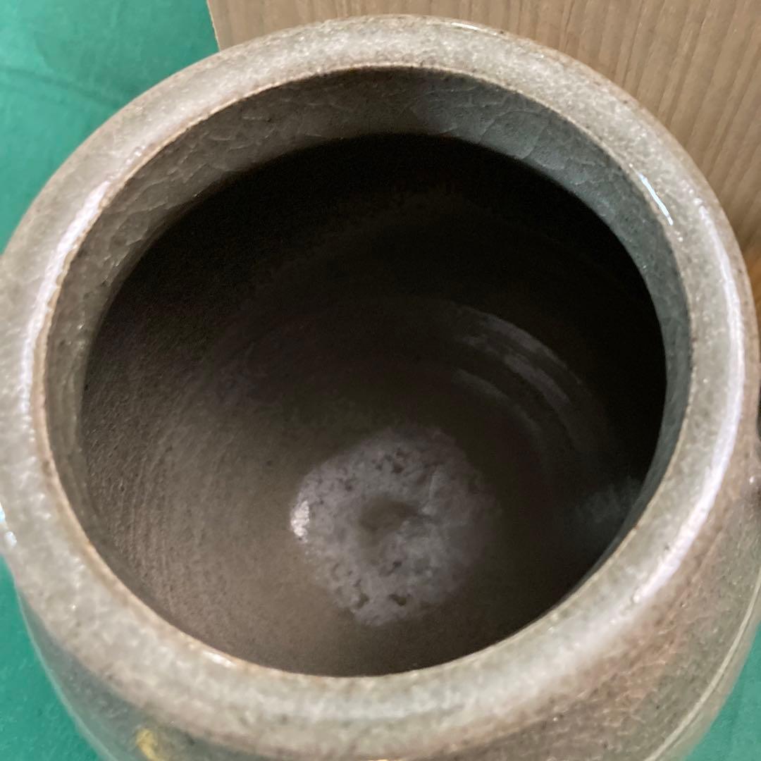 美品　唐津焼 宸山窯 鶴 壺 花器 木箱　共箱 久峰陶苑　送料無料　骨董　和風