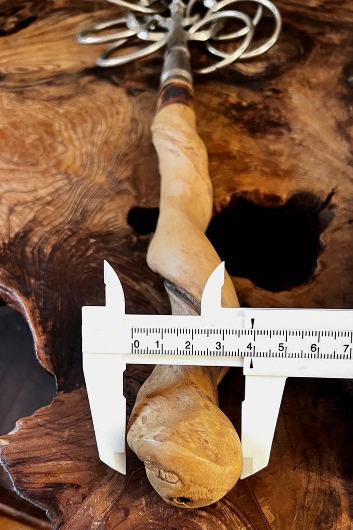 仏教美術 時代 密法 法具 希少 螺旋柄木 真鍮製 六貫 錫杖 雲海大峯 焼印