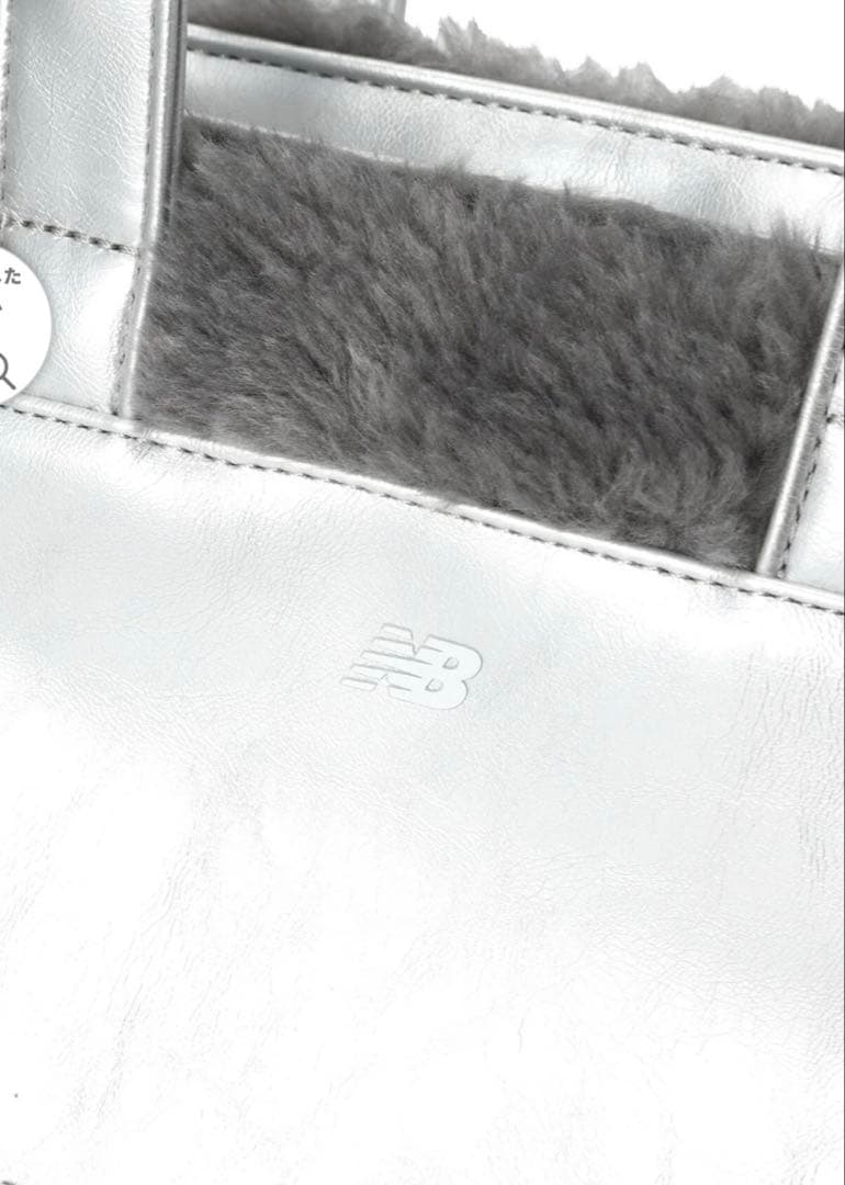 新品タグ付き　ニューバランス　合皮×ボア　カートバッグ　ゴルフ　シルバー