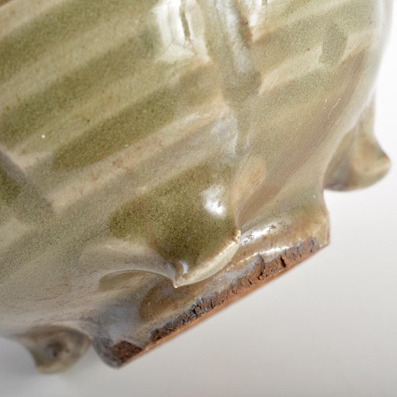 中国　龍泉窯青磁　刻線文　三足香炉　C　R6858E