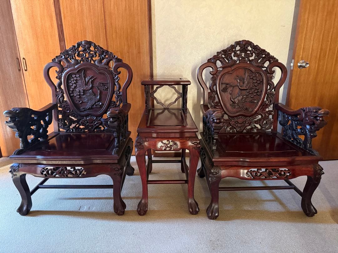 アンティーク家具 紅木家具 1人用椅子
