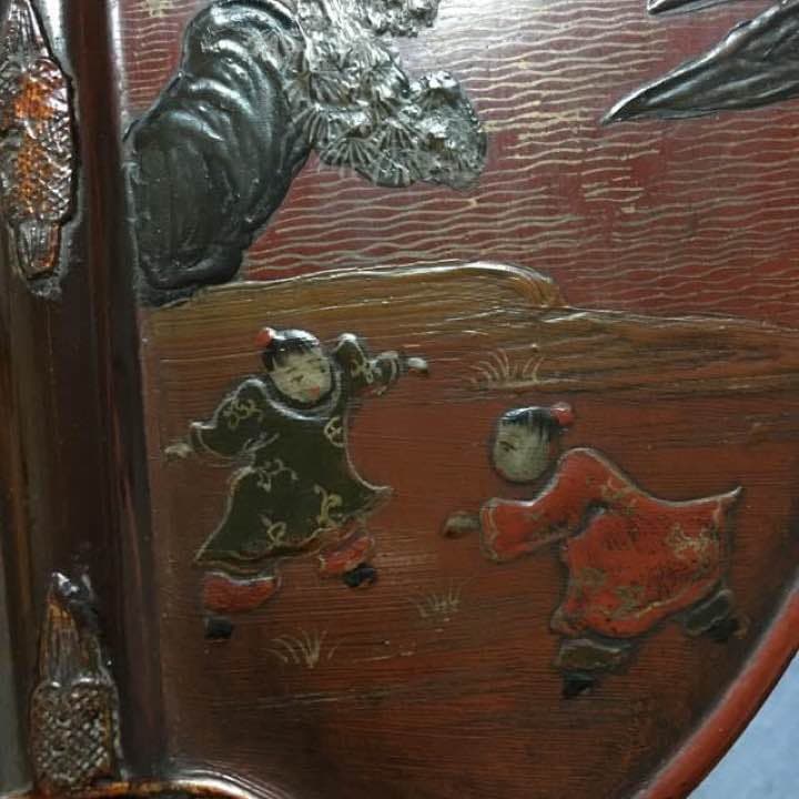 鏍鈿 漆器 人物 扇面 民国 唐物 风水 古玩