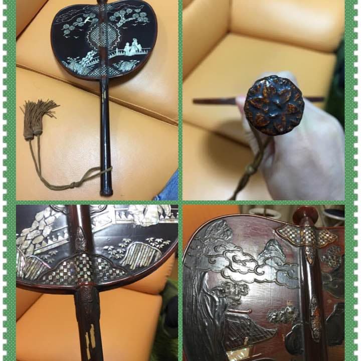 鏍鈿 漆器 人物 扇面 民国 唐物 风水 古玩