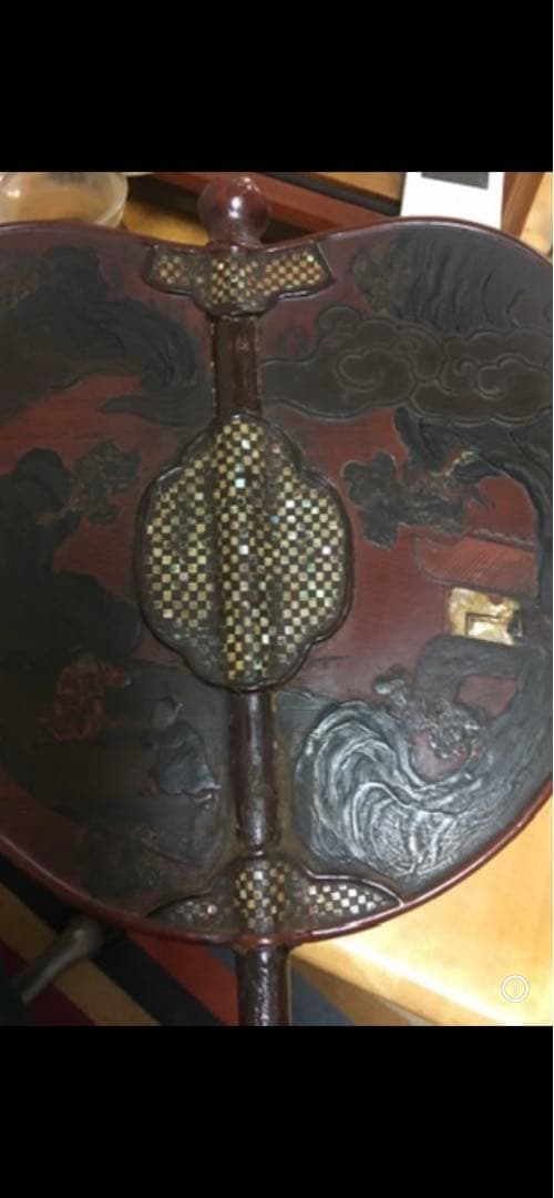 鏍鈿 漆器 人物 扇面 民国 唐物 风水 古玩