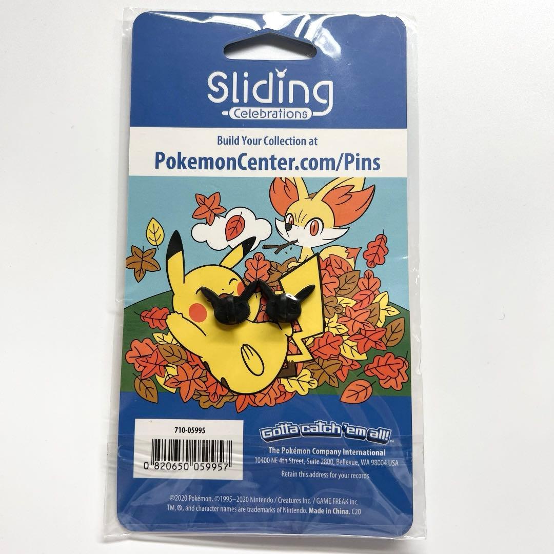 ポケモン　ピカチュウ　フォッコ　sliding ピンバッジ　海外ポケセン限定　秋