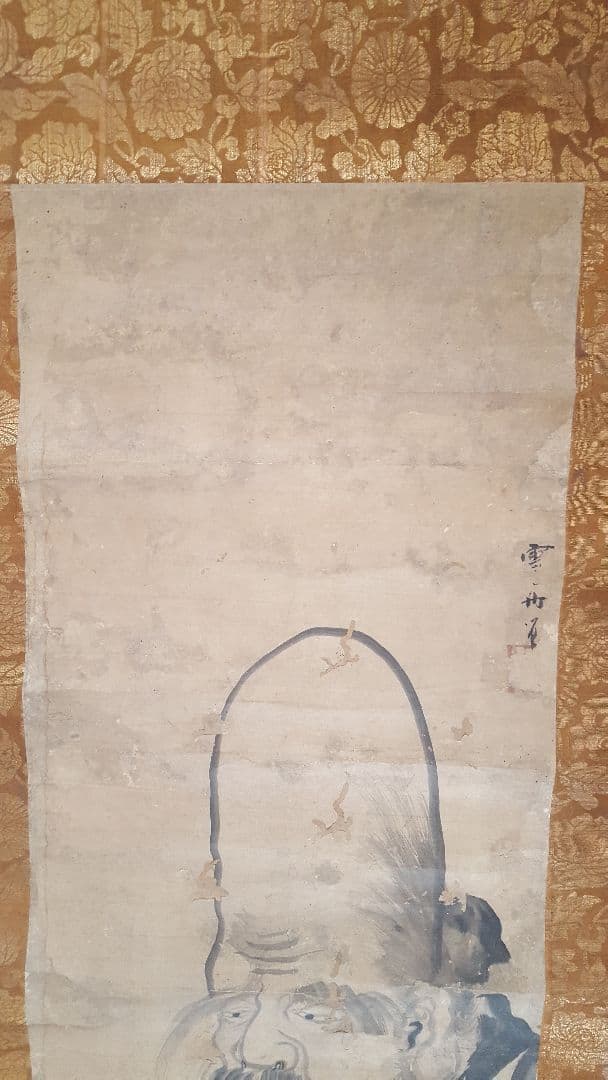 AKａ4883　雪舟　肉筆　掛軸