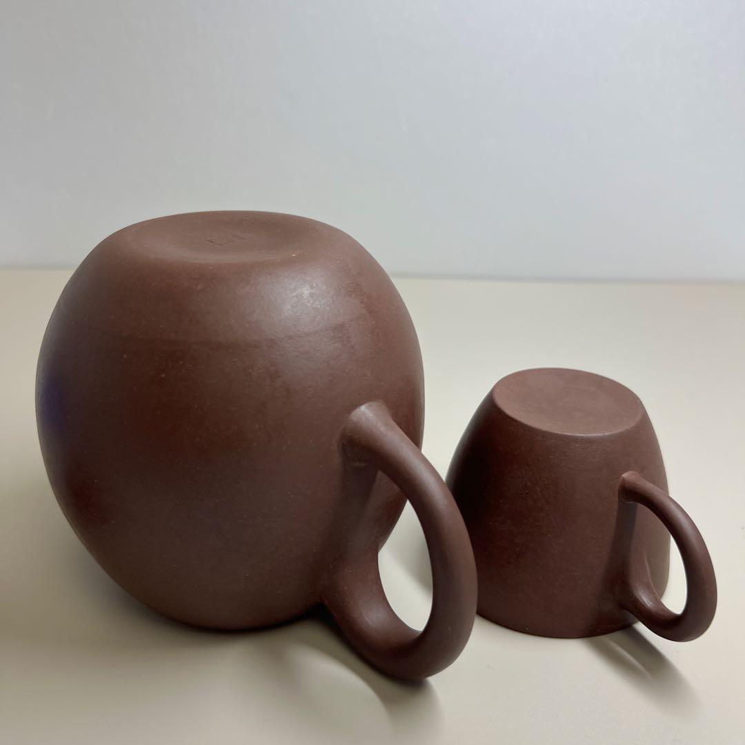 中国宣興　朱泥茶器セット2点　東Y7-1224①タウル