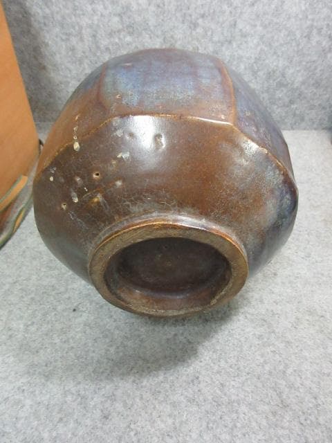 李朝 面取り 花瓶 [B24051] 箱入り 花器 花生け なまこ 古玩 古美術