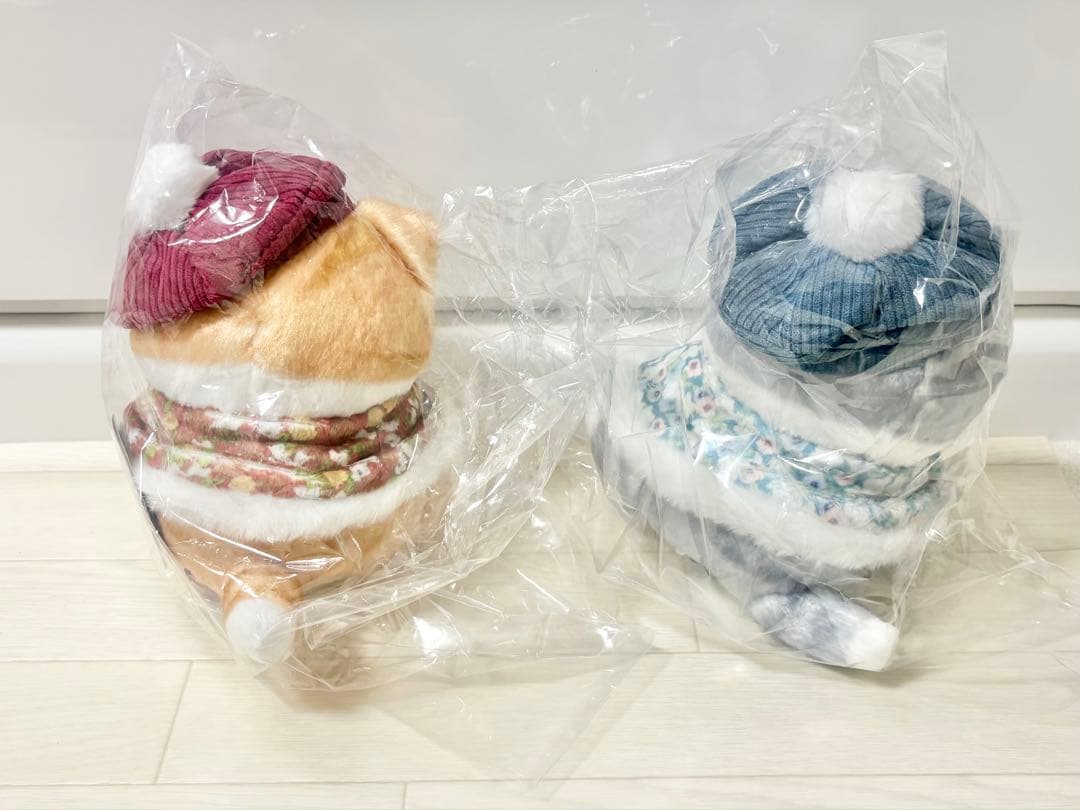 mofusand×日比谷花壇 ぬいぐるみ ケープにゃん(レッド) (ブルー)