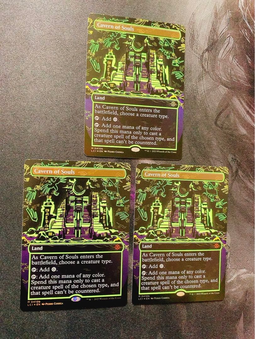 【foil】魂の洞窟　ネオンインク　英語　黄色　3枚セット