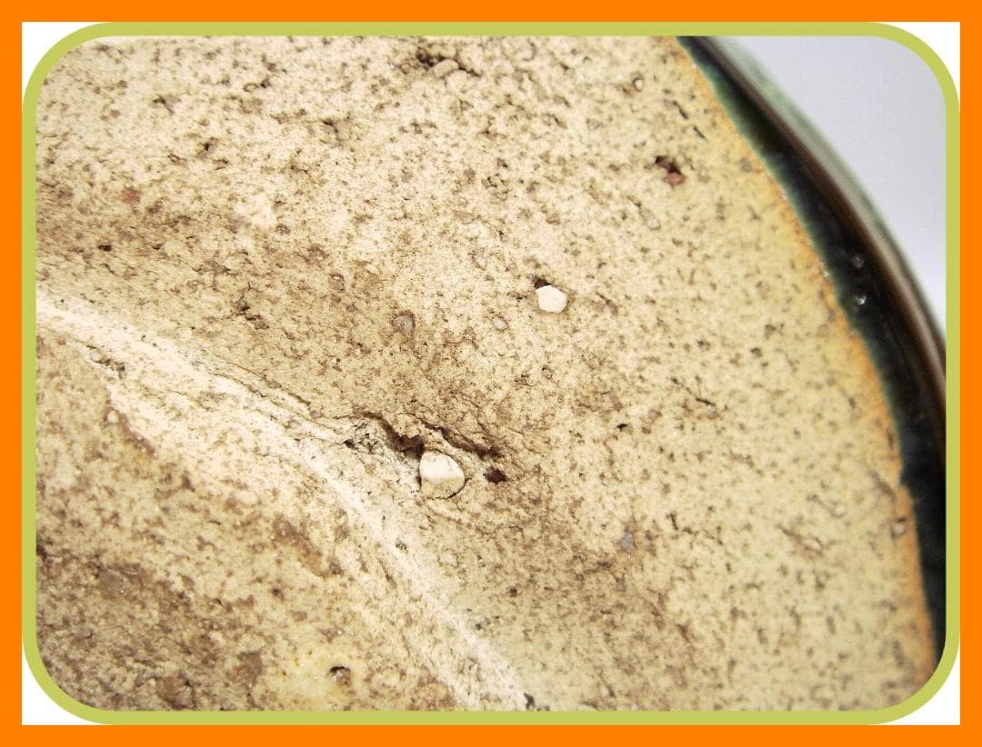 26『織部 菖蒲 茶碗』　/骨董品 古美術 アンティーク 古玩