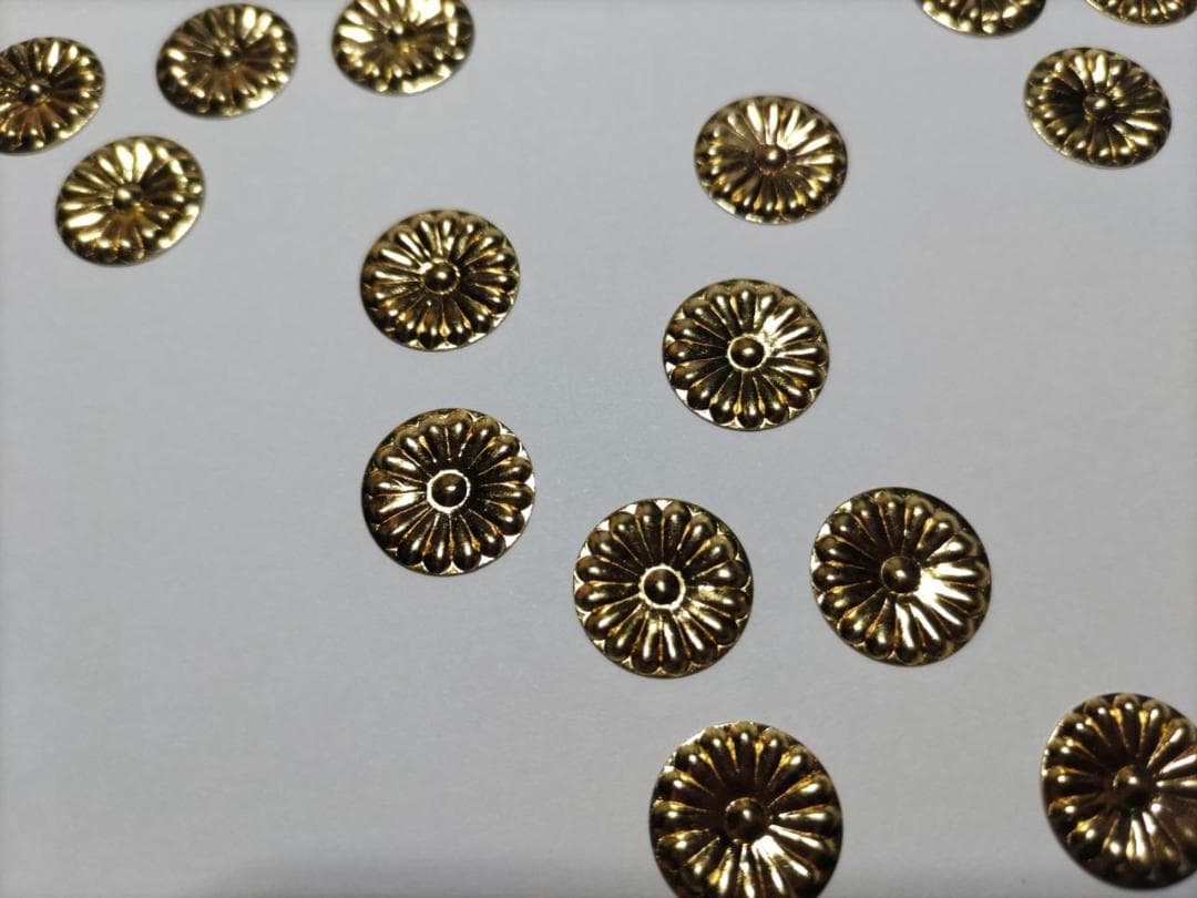 特別！★☆直径15ｍｍ【菊紋金具】５分 x 100枚　神輿、神殿、真鍮金具