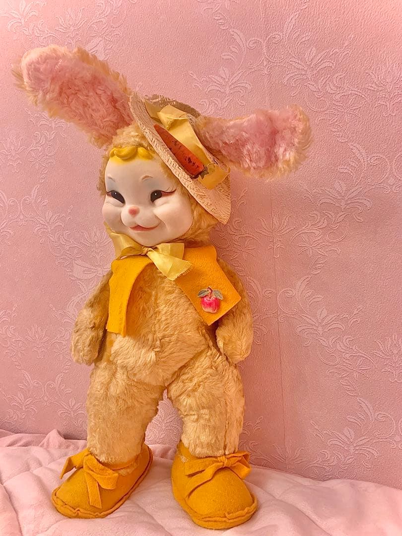 ラシュトン　Rushton ビンテージ　バニー　ぬいぐるみ　うさぎ　黄色