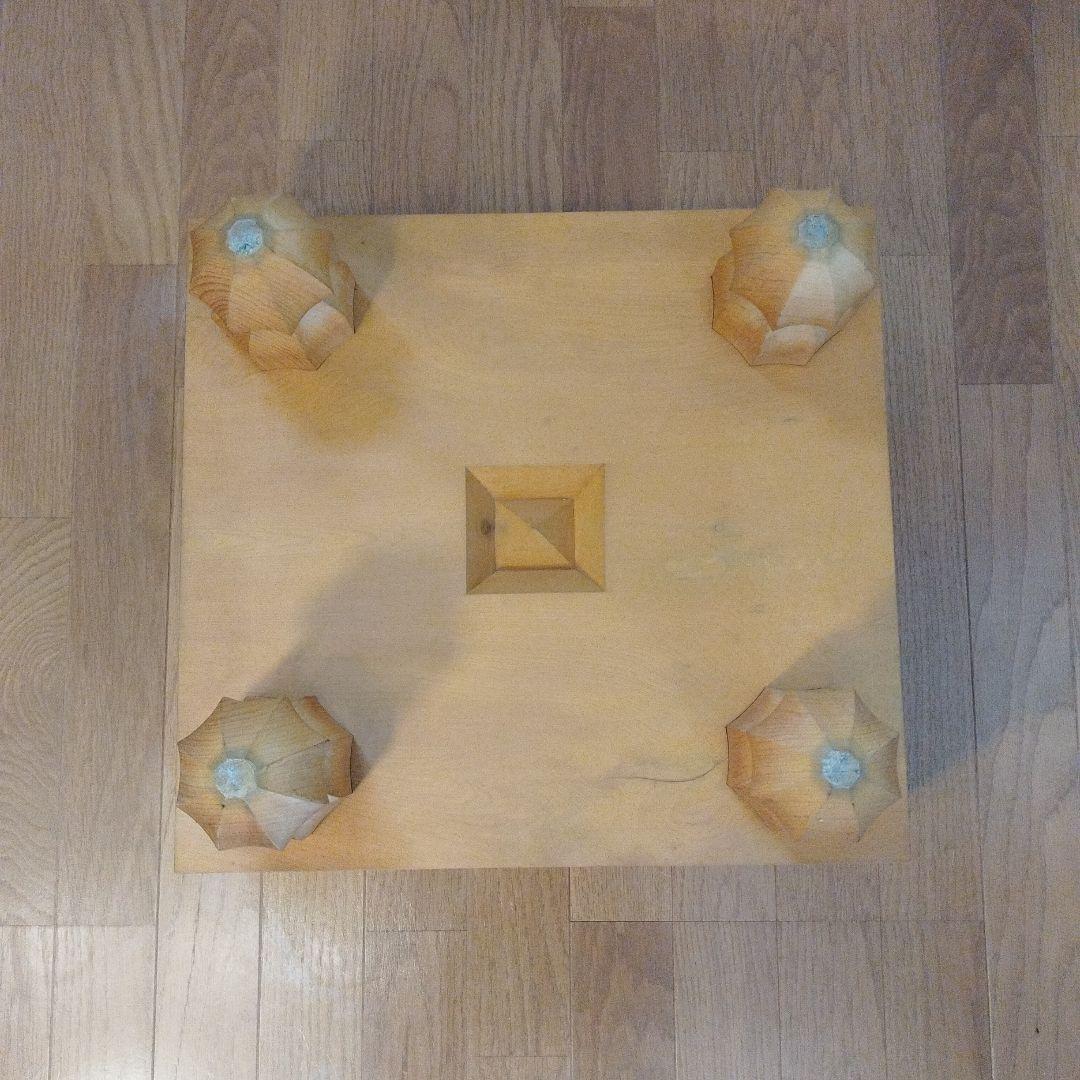 囲碁盤 柾目 脚付 へそ有 碁盤 厚さ15cm 天然木 ※木製カバー付 ①