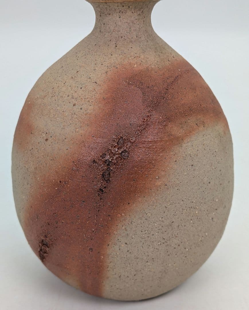 岡山県重要無形文化財 浦上善次 備前焼 緋襷徳利 共箱共布栞 とっくり 酒器