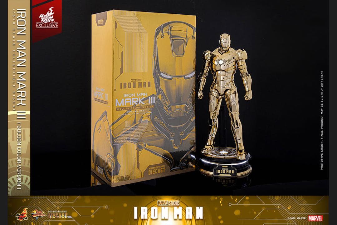 アイアンマン 1/6スケールフィギュア　アイアンマン・マーク3（ゴールドカラー）