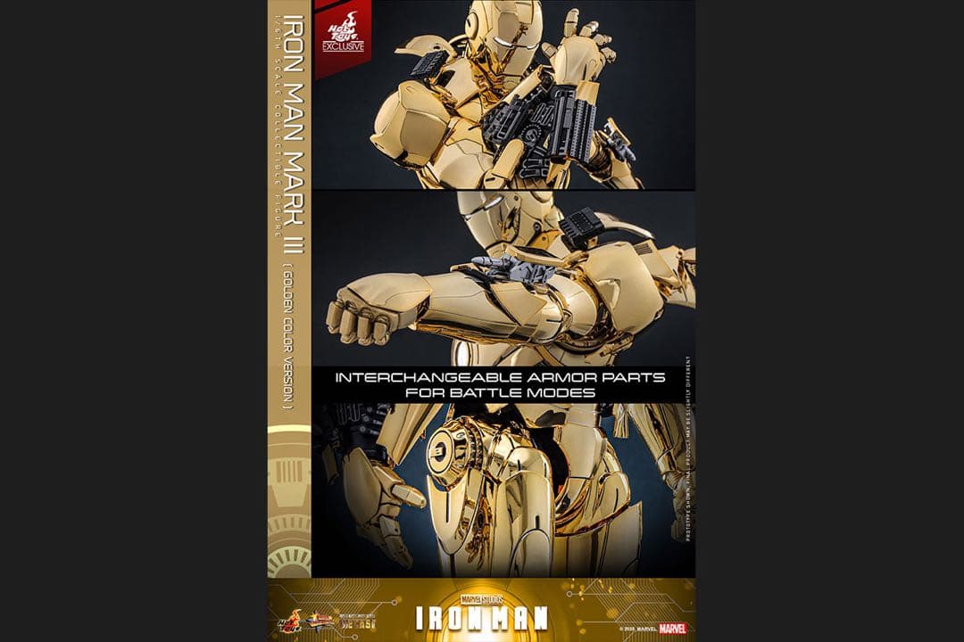 アイアンマン 1/6スケールフィギュア　アイアンマン・マーク3（ゴールドカラー）