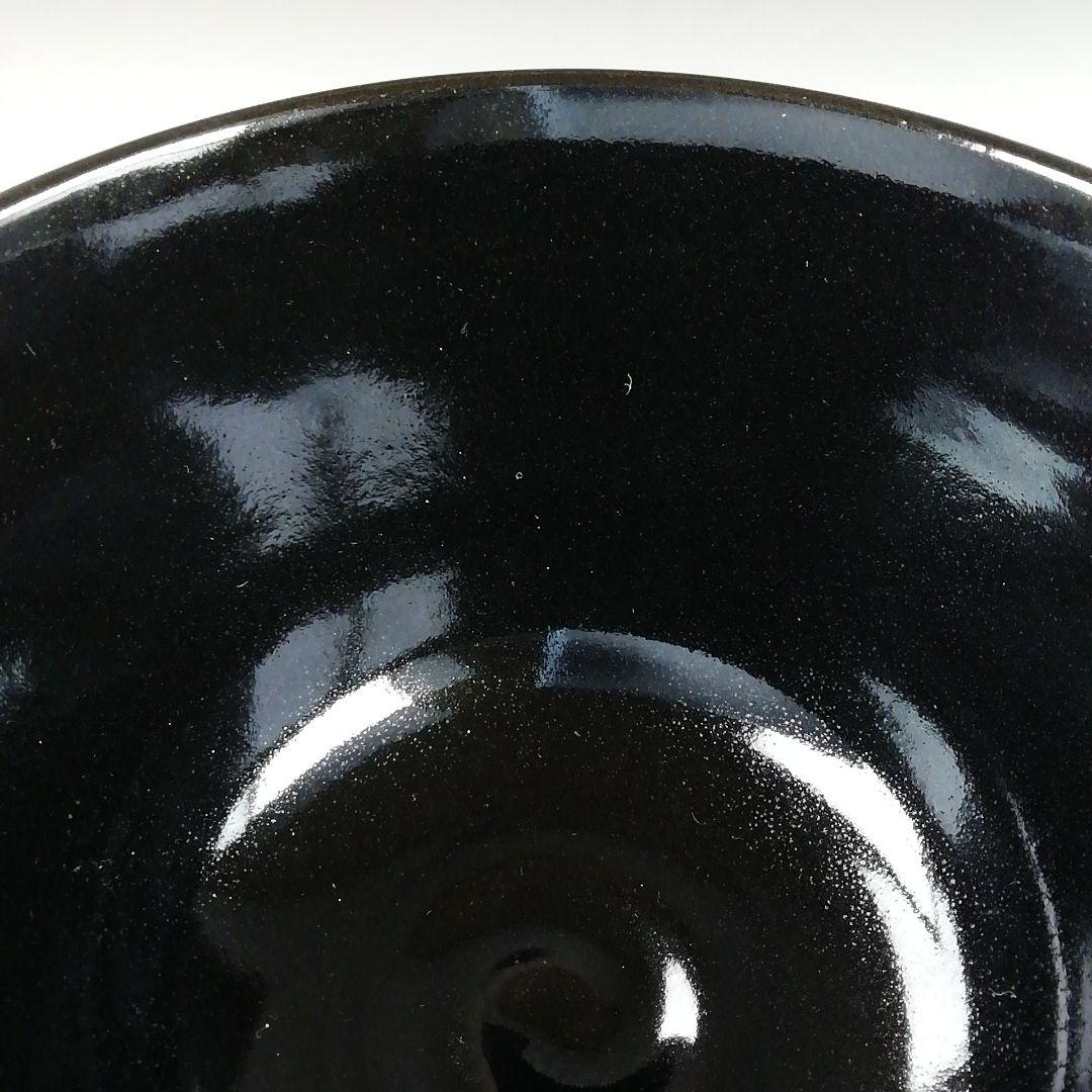 Ｔ８６１　数茶碗　十客『黒仁清　七宝』『田中香泉 造』　共箱　茶道具