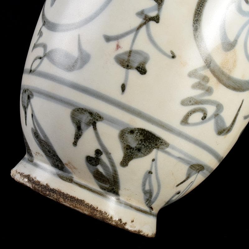 中国　呉須染付　花文　盤口瓶　M　R5036