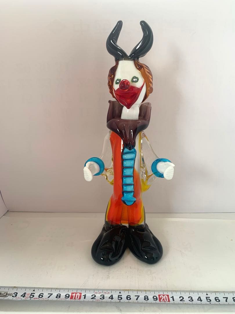 ムラーノ ピエロ 人形 高さ約31cmイタリア ガラス細工 ベネチアンガラス