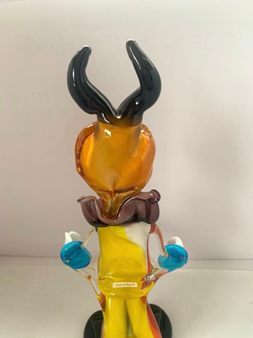 ムラーノ ピエロ 人形 高さ約31cmイタリア ガラス細工 ベネチアンガラス